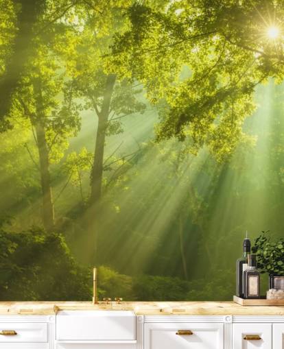 green custom forest wallpaper mural called The Forest of Heaven for living rooms green custom forest wallpaper mural called The Forest of Heaven for living rooms