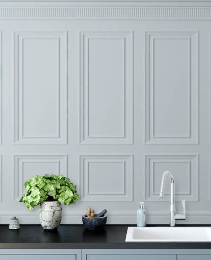 carta da parati murale con pannello personalizzato bianco chiamato Off White Panel per sale da pranzo, cucine e salotti carta da parati murale con pannello personalizzato bianco chiamato Off White Panel per sale da pranzo, cucine e salotti