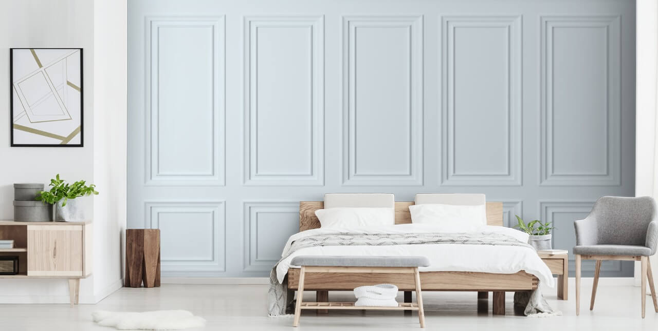 white custom panel wallpaper mural called Off White Panel for dining rooms, kitchens and living rooms