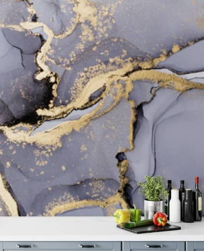 carta da parati murale ad acquerello blu e oro chiamata Blue with Gold Watercolour per camere da letto, bagni e cucine carta da parati murale ad acquerello blu e oro chiamata Blue with Gold Watercolour per camere da letto, bagni e cucine