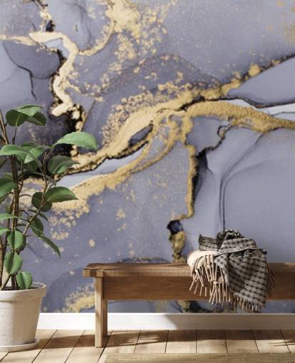 blue and gold watercolour wallpaper mural called Blue with Gold Watercolour for bedrooms, bathrooms and kitchens blue and gold watercolour wallpaper mural called Blue with Gold Watercolour for bedrooms, bathrooms and kitchens