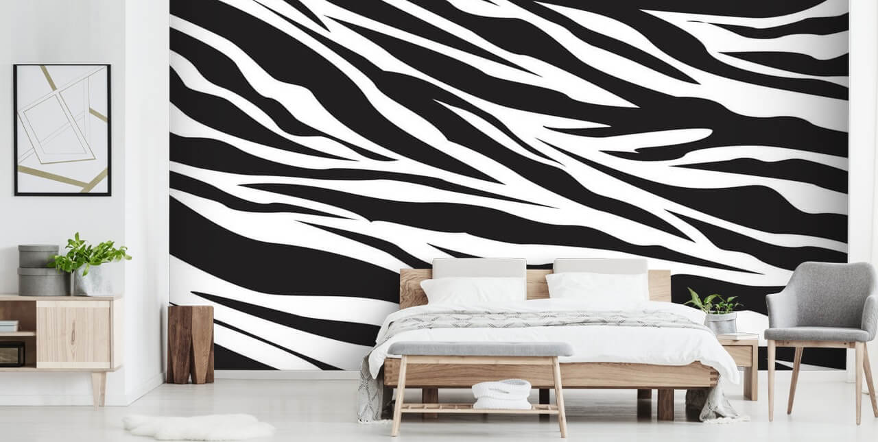 Schwarzweiss-Zebradruck Wandgemälde Schwarzweiss-Zebradruck Wandgemälde