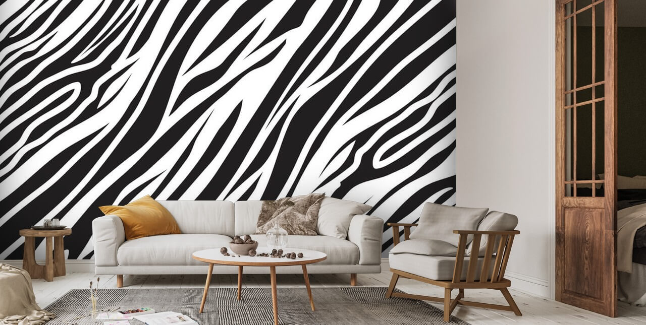 Modernisering Chemie Gunst Zebra Stripe Design Behang | Wallsauce NL