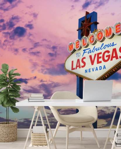 rosa och blå anpassningsbar las vegas tapetväggmålning kallad Welcome to Las Vegas Sign för hemmakontor, sovrum och företag rosa och blå anpassningsbar las vegas tapetväggmålning kallad Welcome to Las Vegas Sign för hemmakontor, sovrum och företag