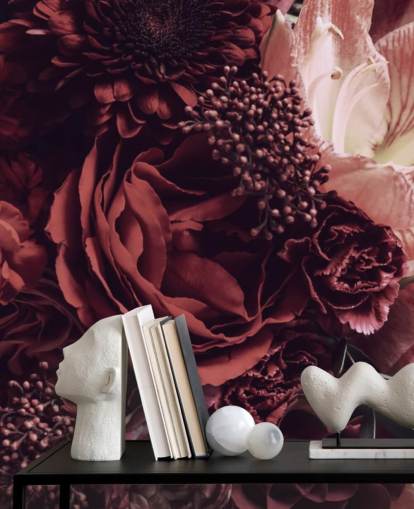 carta da parati floreale rosa, rossa e viola carta da parati floreale rosa, rossa e viola