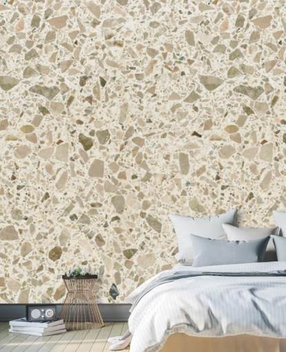 Creme plettet terrazzo tapet Creme plettet terrazzo tapet