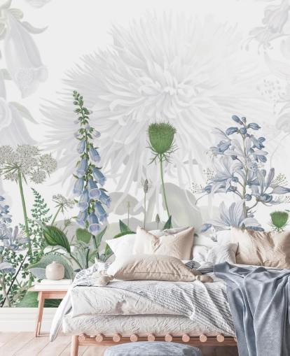 illustrated blue foxglove wallpaper illustrated blue foxglove wallpaper