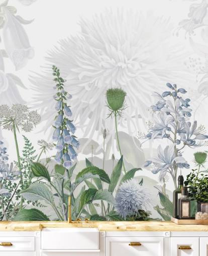 illustrierte blaue Fingerhut Tapete illustrierte blaue Fingerhut Tapete