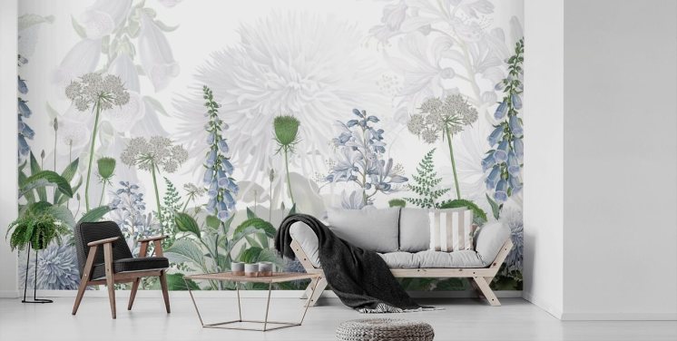 illustrert blå foxglove tapet