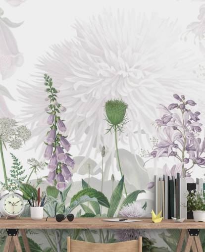 illustrated purple fox gloves wallpaper illustrated purple fox gloves wallpaper