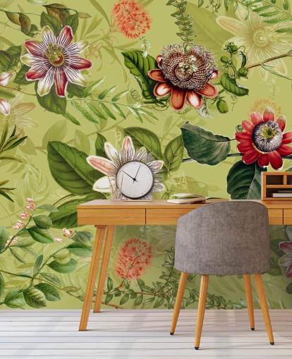 fiori rossi su sfondo verde carta da parati fiori rossi su sfondo verde carta da parati