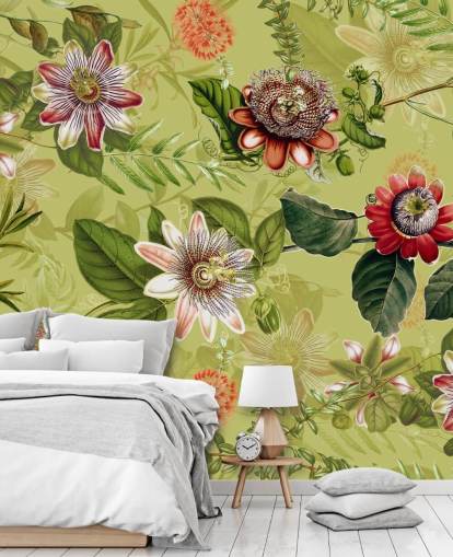 röda blommor på grön bakgrund tapeter röda blommor på grön bakgrund tapeter