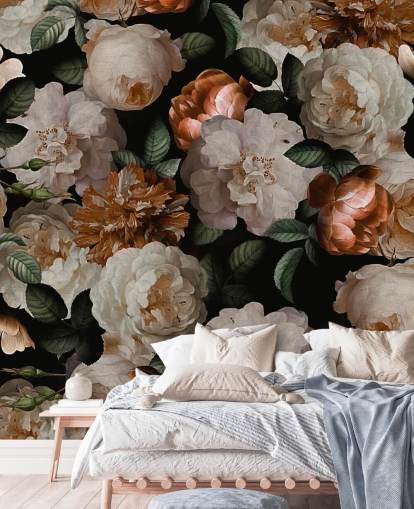 off-white och brassy-rosa blommor tapeter off-white och brassy-rosa blommor tapeter