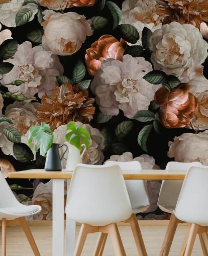 off-white and brassy-pink florals wallpaper off-white and brassy-pink florals wallpaper