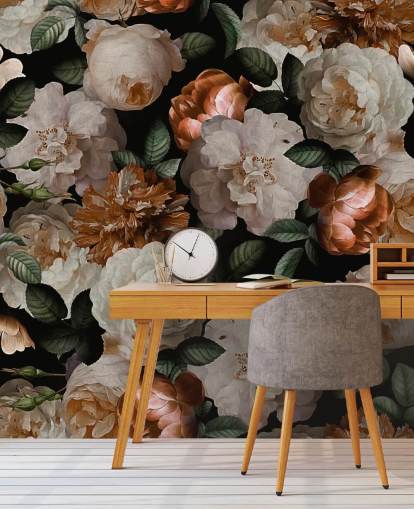 off-white and brassy-pink florals wallpaper off-white and brassy-pink florals wallpaper