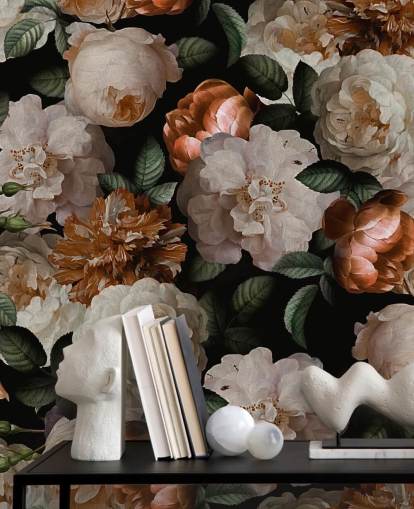 off-white and brassy-pink florals wallpaper off-white and brassy-pink florals wallpaper