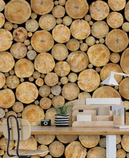 Face On Log Pile Wallpaper Face On Log Pile Wallpaper