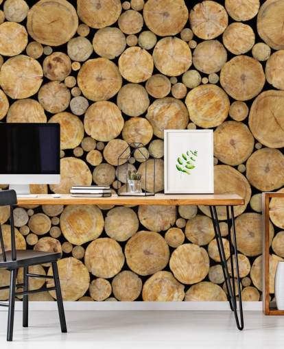 Face On Log Pile Wallpaper Face On Log Pile Wallpaper