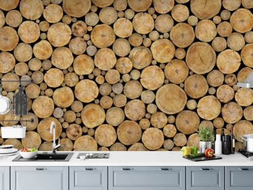 Face On Log Pile Wallpaper