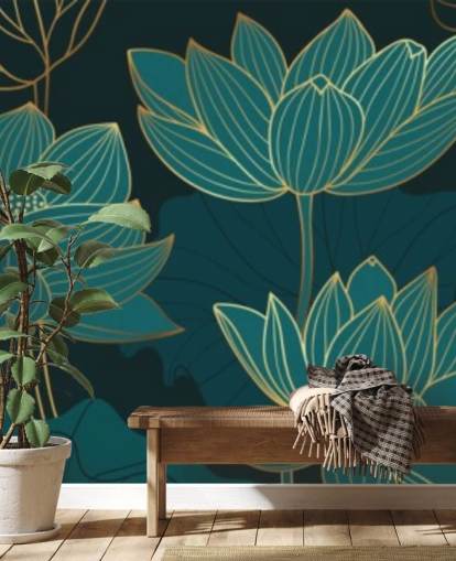 teal toned floral wallpaper teal toned floral wallpaper