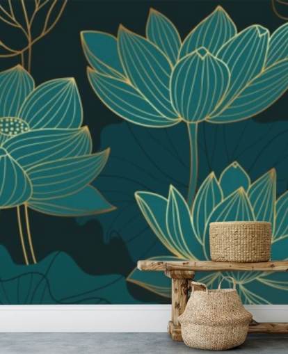 teal toned floral wallpaper teal toned floral wallpaper