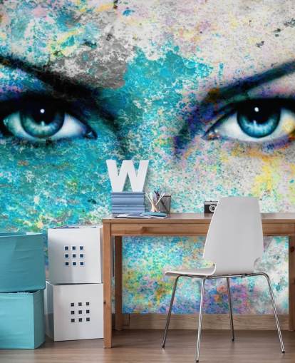 farbenfrohe Graffiti-Tapete namens Goddess für Schlafzimmer, Wohnzimmer und Büros farbenfrohe Graffiti-Tapete namens Goddess für Schlafzimmer, Wohnzimmer und Büros