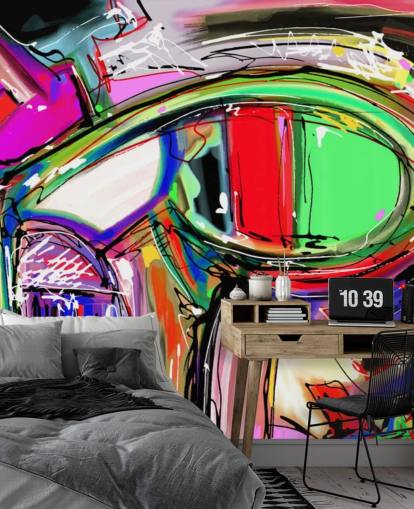 Abstract kleurrijk graffiti behang Abstract kleurrijk graffiti behang