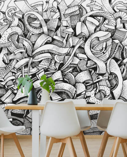 Black and White Drawn Abstract Wallpaper Black and White Drawn Abstract Wallpaper