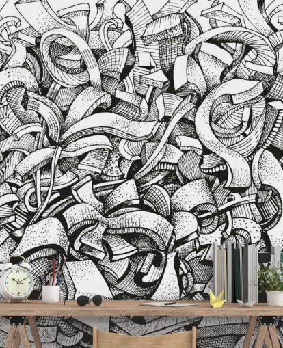 Black and White Drawn Abstract Wallpaper Black and White Drawn Abstract Wallpaper