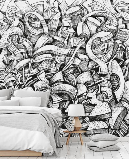 Black and White Drawn Abstract Wallpaper Black and White Drawn Abstract Wallpaper
