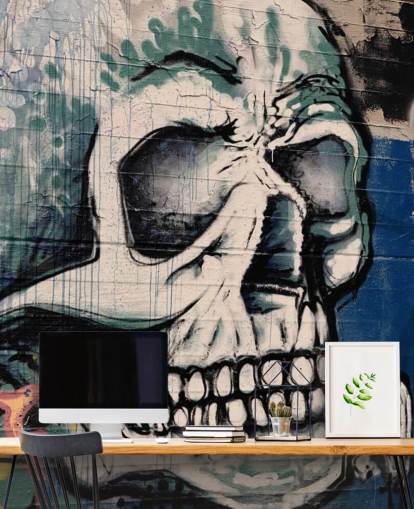 Skull Face Graffiti Bakgrund Skull Face Graffiti Bakgrund