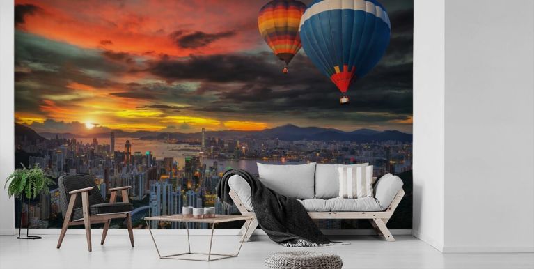 Beibehang Exclusive BRZ1055 Aesthetic Hot Air Balloons HD 3D Wallpaper121  cm x 91 cm  Amazonin Home Improvement