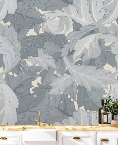 blue flower garden mural by William Morris blue flower garden mural by William Morris