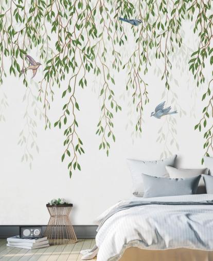 white and green customisable chinoiserie wallpaper mural called Chinoiserie Chandelier for bedrooms white and green customisable chinoiserie wallpaper mural called Chinoiserie Chandelier for bedrooms