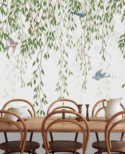 white and green customisable chinoiserie wallpaper mural called Chinoiserie Chandelier for bedrooms white and green customisable chinoiserie wallpaper mural called Chinoiserie Chandelier for bedrooms