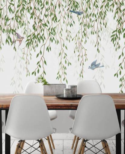 white and green customisable chinoiserie wallpaper mural called Chinoiserie Chandelier for bedrooms white and green customisable chinoiserie wallpaper mural called Chinoiserie Chandelier for bedrooms