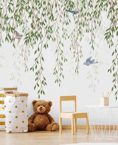 white and green customisable chinoiserie wallpaper mural called Chinoiserie Chandelier for bedrooms white and green customisable chinoiserie wallpaper mural called Chinoiserie Chandelier for bedrooms