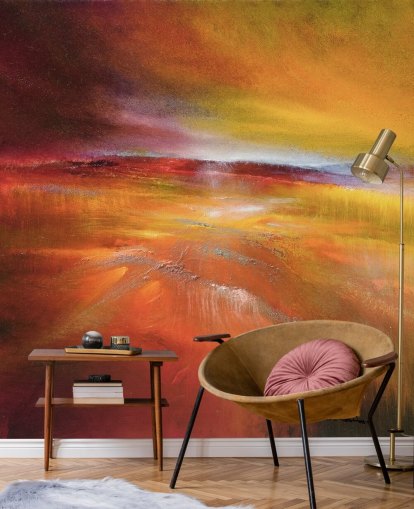 abstrakt orange, röd och gul landskapsmålning tapeter abstrakt orange, röd och gul landskapsmålning tapeter