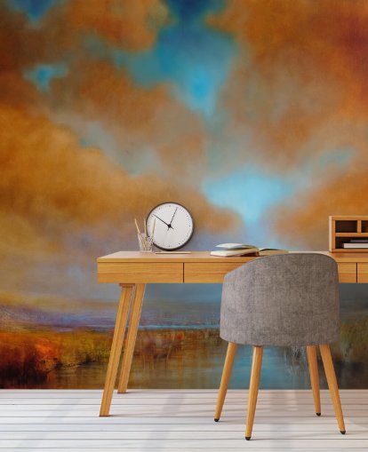 orange and blue cloudy sky over heathland wallpaper orange and blue cloudy sky over heathland wallpaper