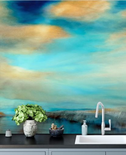 pintura de um azul expansivo e por que o céu sobre um papel de parede do rio pintura de um azul expansivo e por que o céu sobre um papel de parede do rio