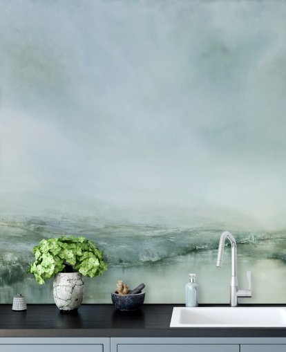 abstract painting of a misty heathland wallpaper abstract painting of a misty heathland wallpaper