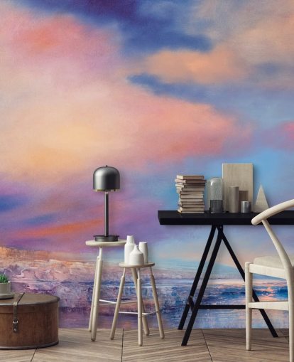 abstract painting of a pink and blue sunset sky wallpaper abstract painting of a pink and blue sunset sky wallpaper