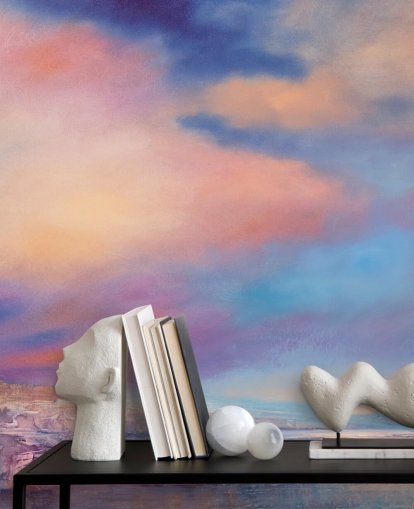 peinture abstraite d'un fond d'écran de ciel coucher de soleil rose et bleu peinture abstraite d'un fond d'écran de ciel coucher de soleil rose et bleu