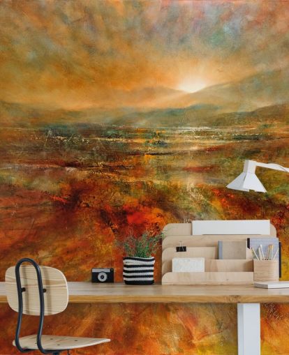 painting of orange and red landscape wallpaper painting of orange and red landscape wallpaper