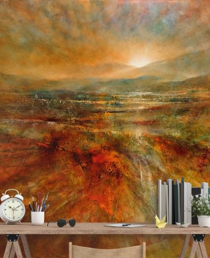 painting of orange and red landscape wallpaper painting of orange and red landscape wallpaper
