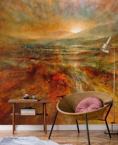 pintura de fondo de pantalla de paisaje naranja y rojo pintura de fondo de pantalla de paisaje naranja y rojo