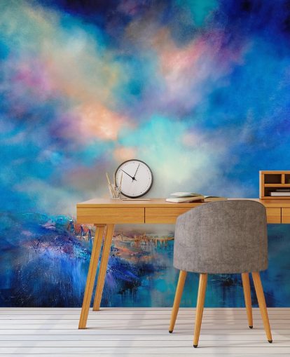 abstract blue landscape with golden bridge in the distance wallpaper abstract blue landscape with golden bridge in the distance wallpaper