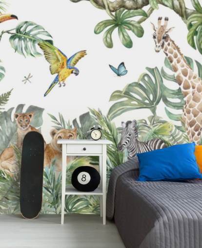 animals in jungle painting wallpaper animals in jungle painting wallpaper