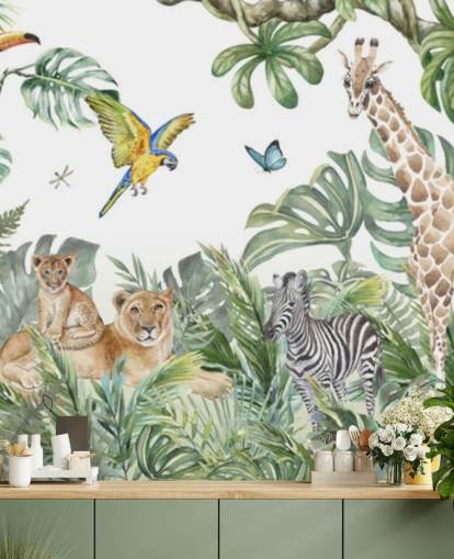 animals in jungle painting wallpaper animals in jungle painting wallpaper