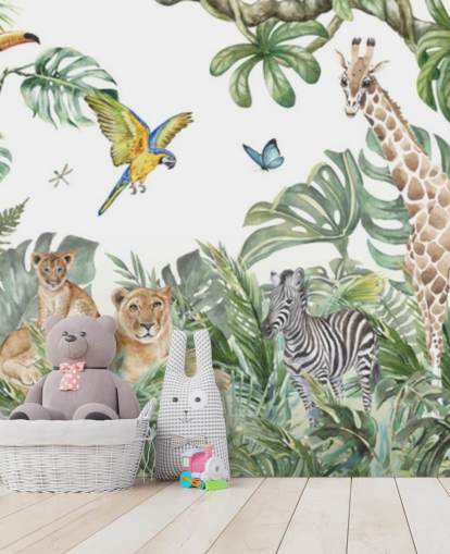 animals in jungle painting wallpaper animals in jungle painting wallpaper